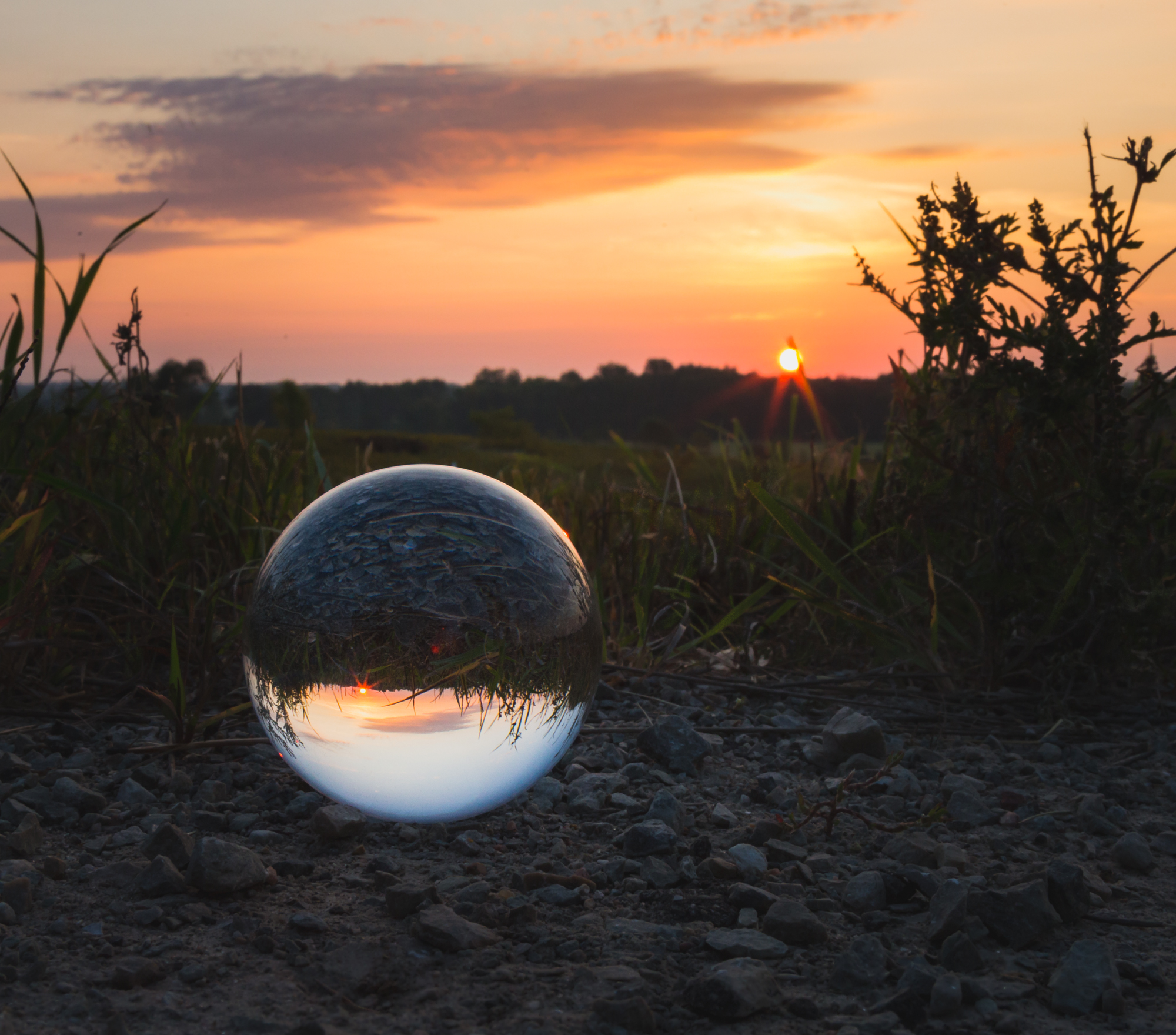 Crystal ball at sunrise