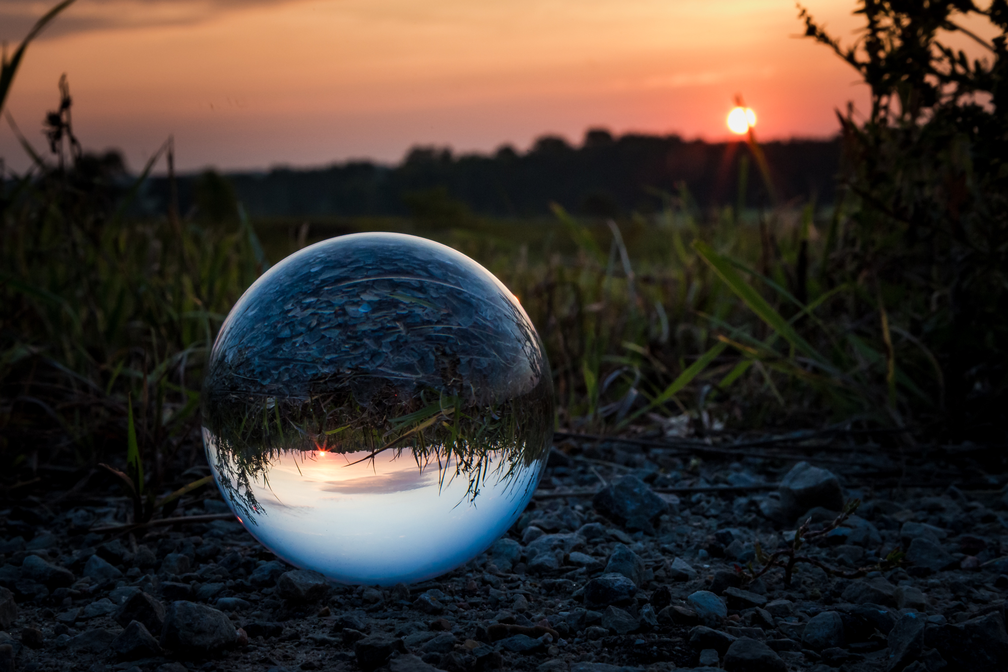 Crystal ball at sunrise